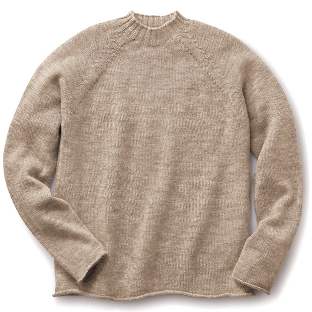 無染色シェットランド･モックネックセーター