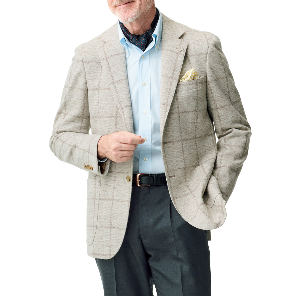 メリノウール混なめらかジャージージャケット