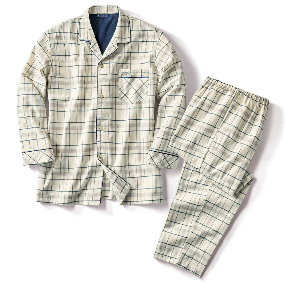 肩まで暖か･コットンビエラチェックパジャマ