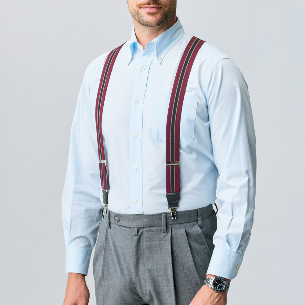 英国製ストライプ柄サスペンダー