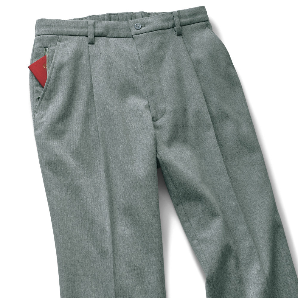 コットン混ドビーストレッチ・トラベルスラックス