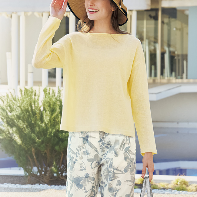 ボートネックプルオーバー