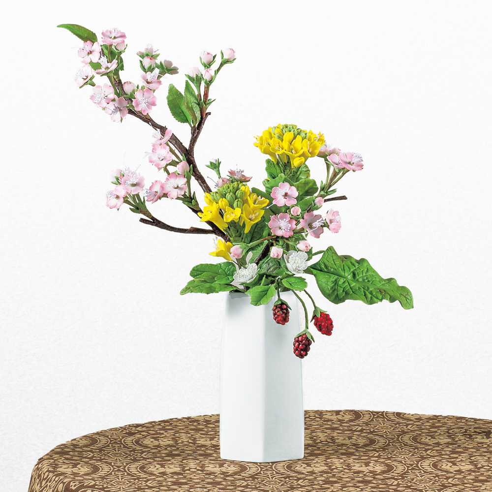 クレイアート（粘土工芸）「春の彩り」