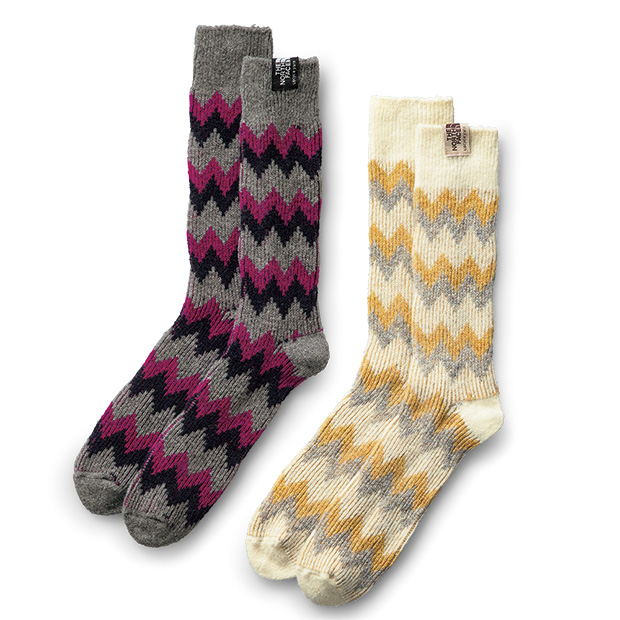 ノルディック柄ウール混ソックス／2色セット