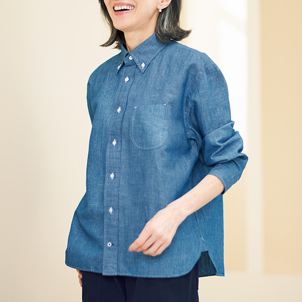 コットンリネンダンガリーシャツ／当社限定