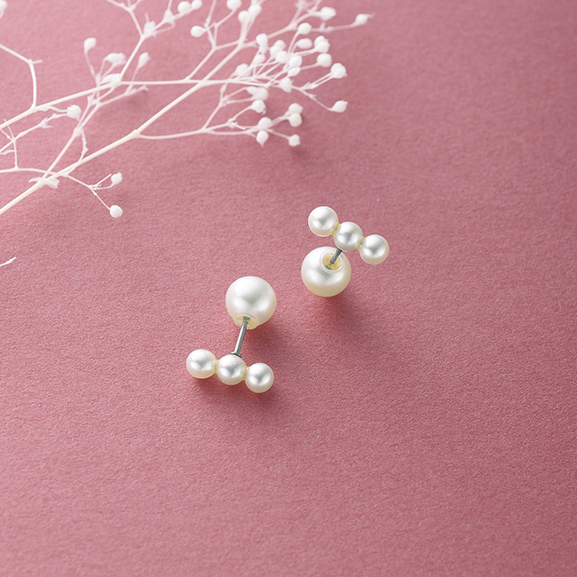 パール調キャッチ･ベビーパールピアス