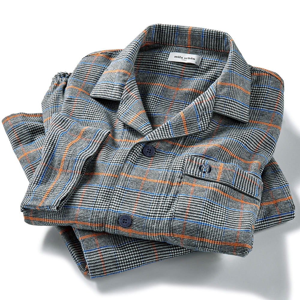 中空糸コットンネルチェックパジャマ