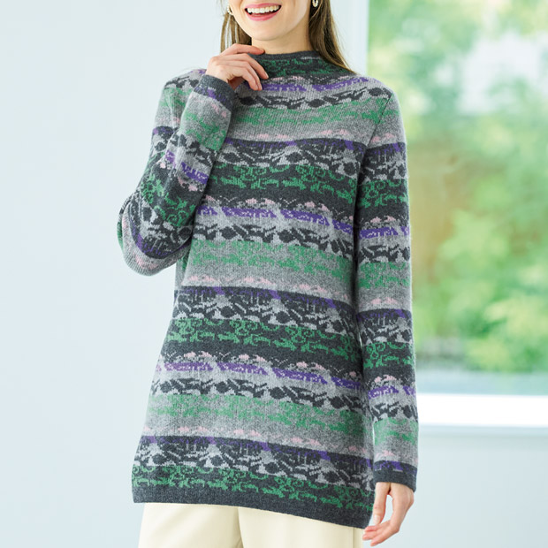 カシミヤジャカードチュニック