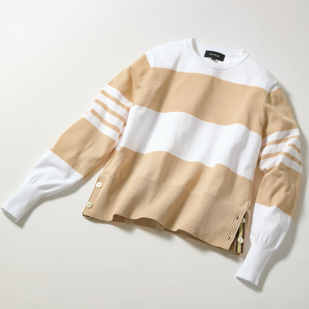 イタリア糸･コットンボーターニットプルオーバー