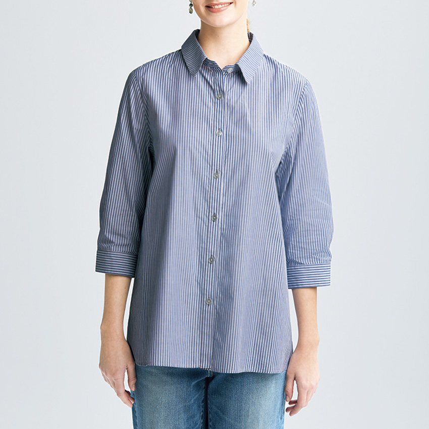 ストライプシャツブラウス