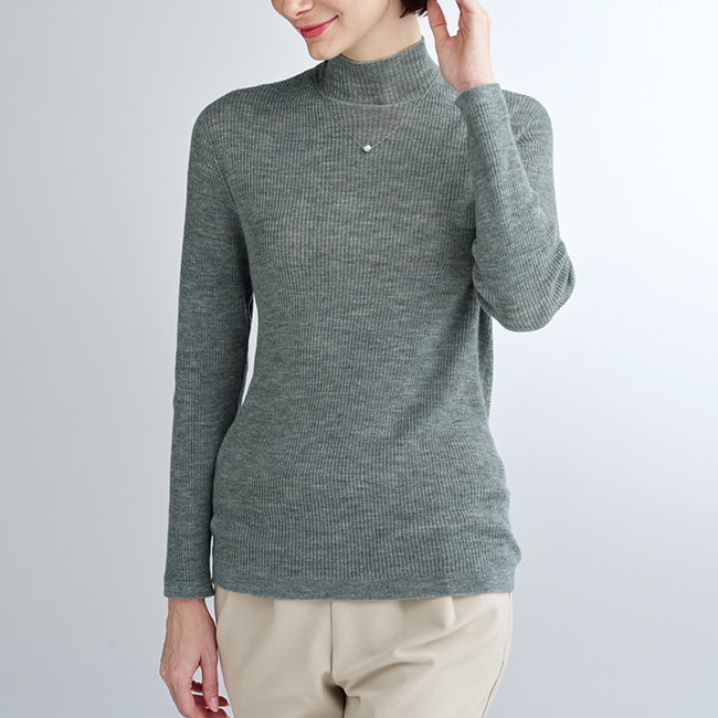 スーパーファインウール･リブハイネックプルオーバー