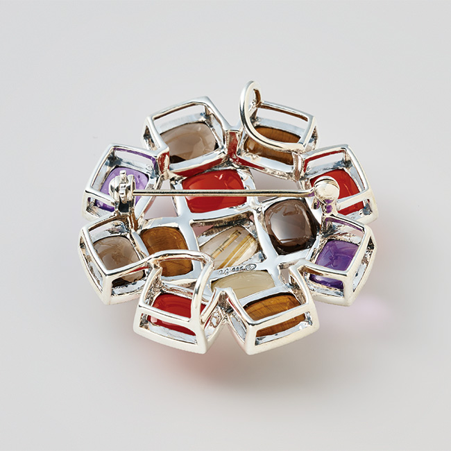 カラーストーンブローチ／ペンダントヘッド兼用