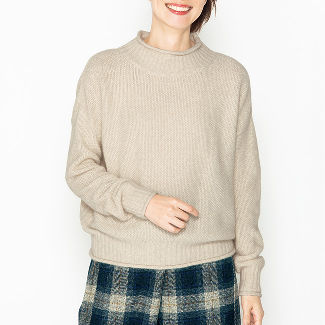 ブルーフォックス混鹿の子ニットプルオーバー