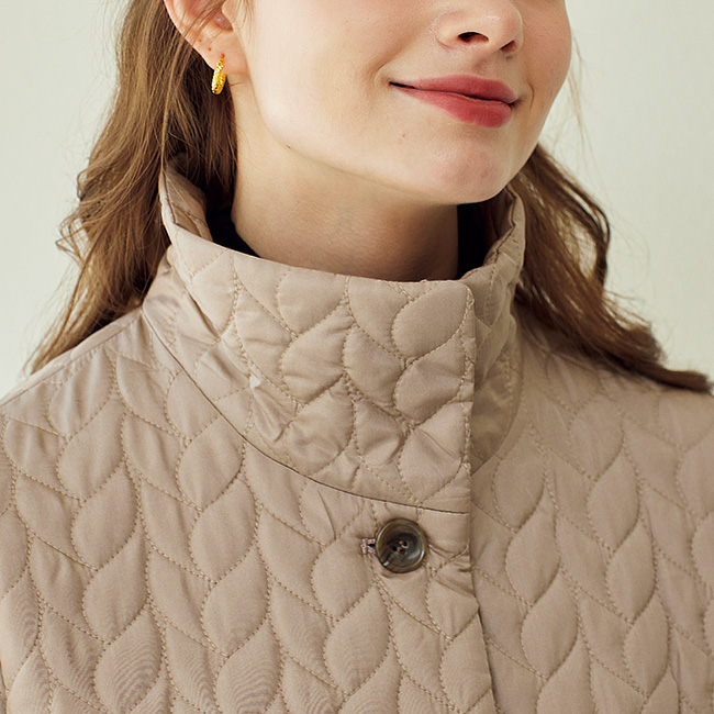 シルクキルティング中わたコート