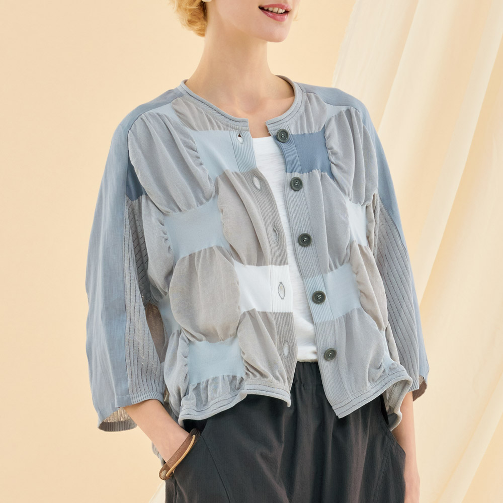 インターシャ編みデザインカーディガン