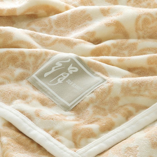 シール織のシルク毛布