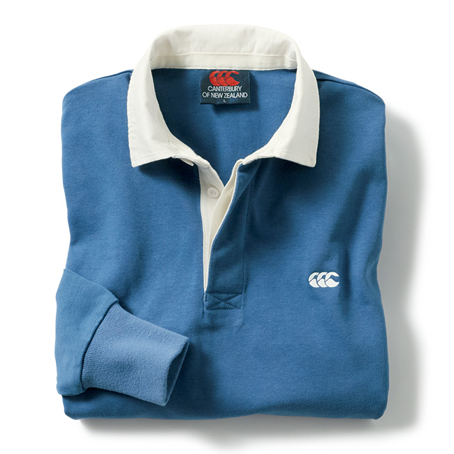 ソリッドカラー長袖ラグビージャージー