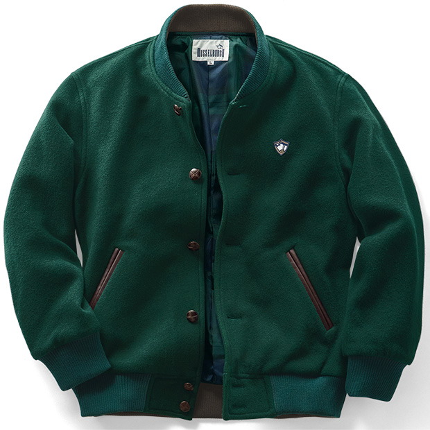 ウール混の大人のスタジアムジャンパー