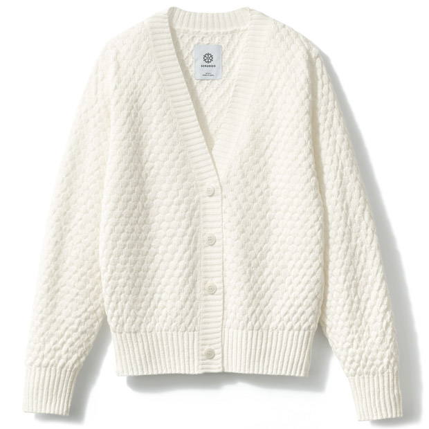 和紙混/ワッフルカーディガン