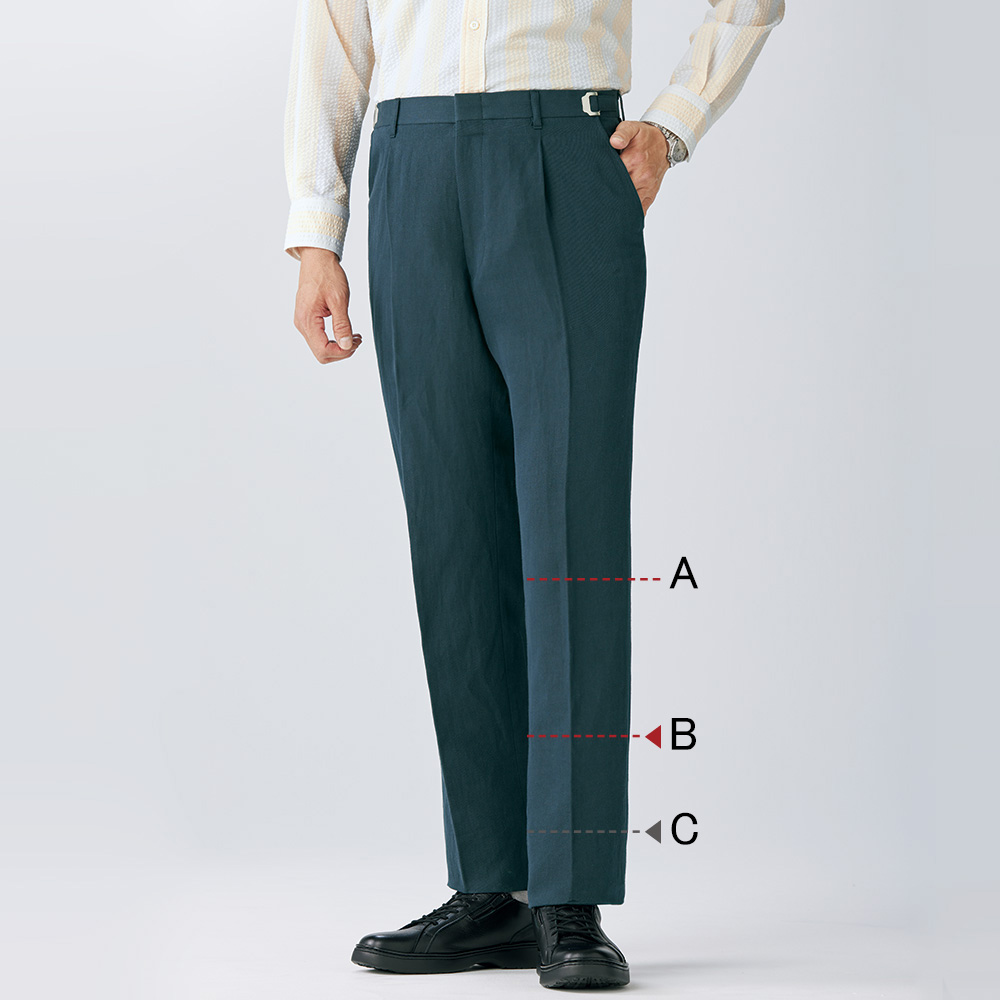 記念企画 接触冷感･吸水速乾麻混ストレッチスラックス