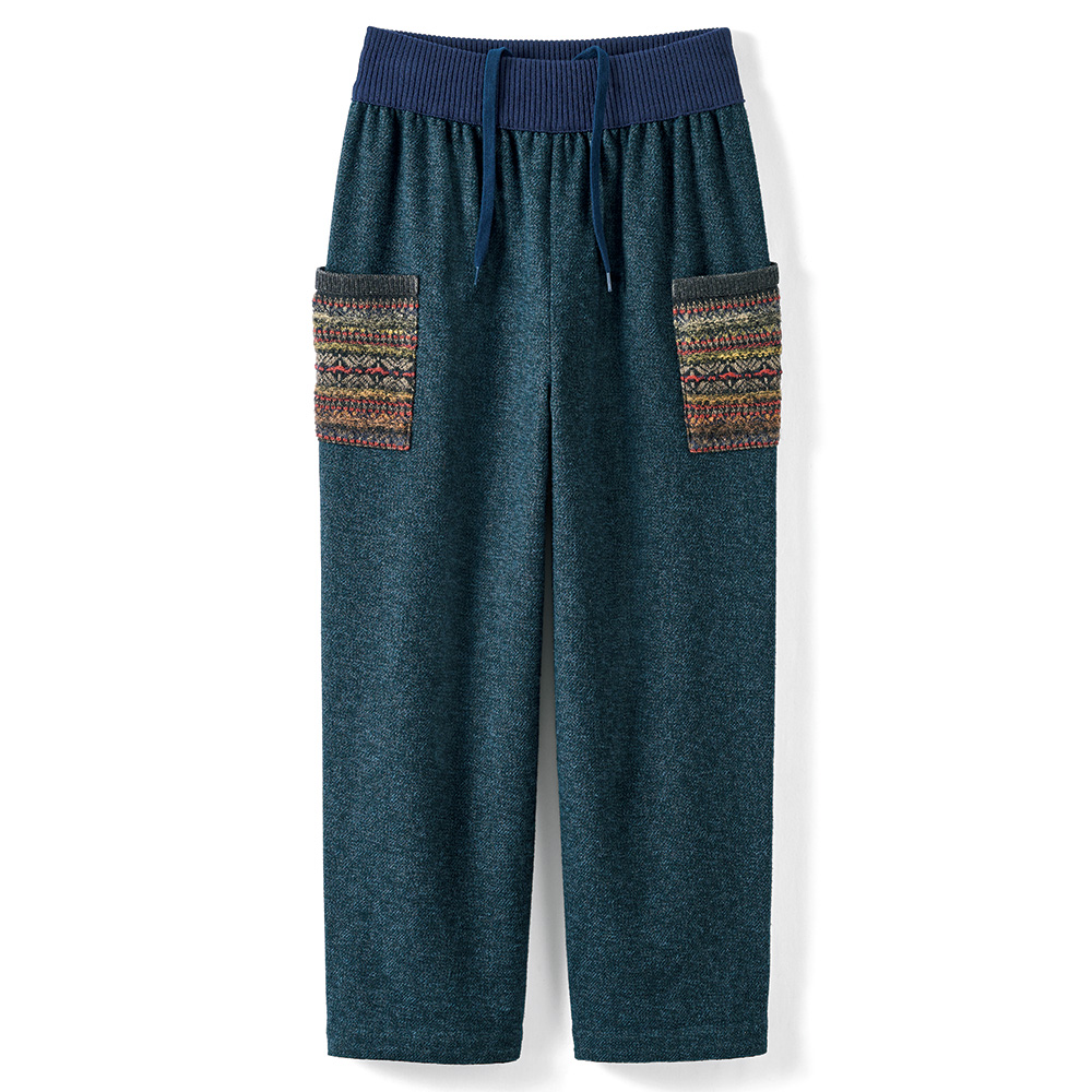 ニット使いコットンツイードパンツ