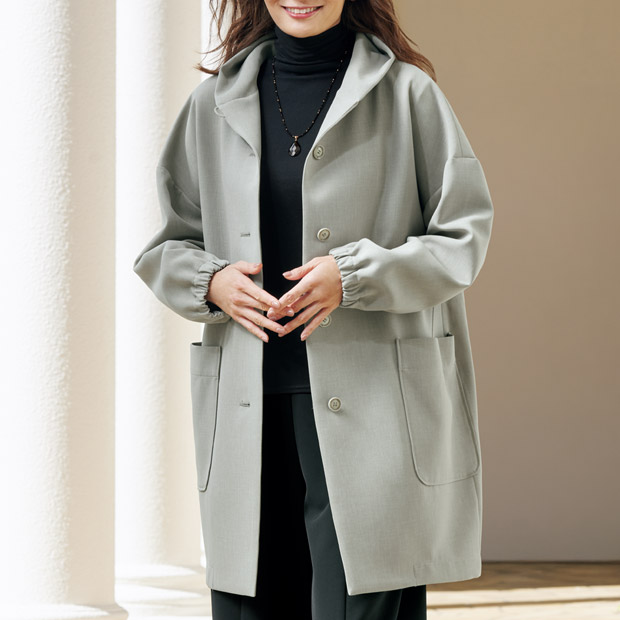 洗えるコクーンコート