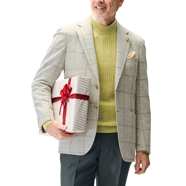 洗えるウールカシミヤ･軽やかケーブルセーター