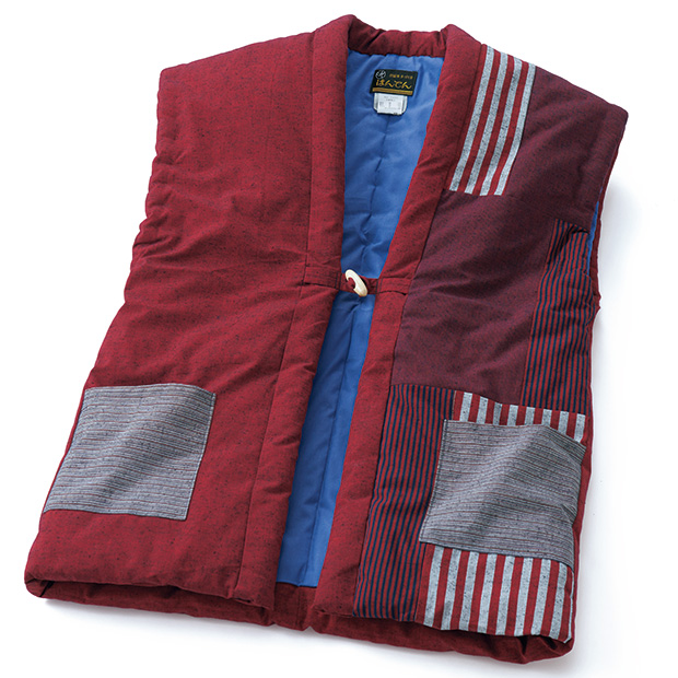 久留米織の半纏ベスト