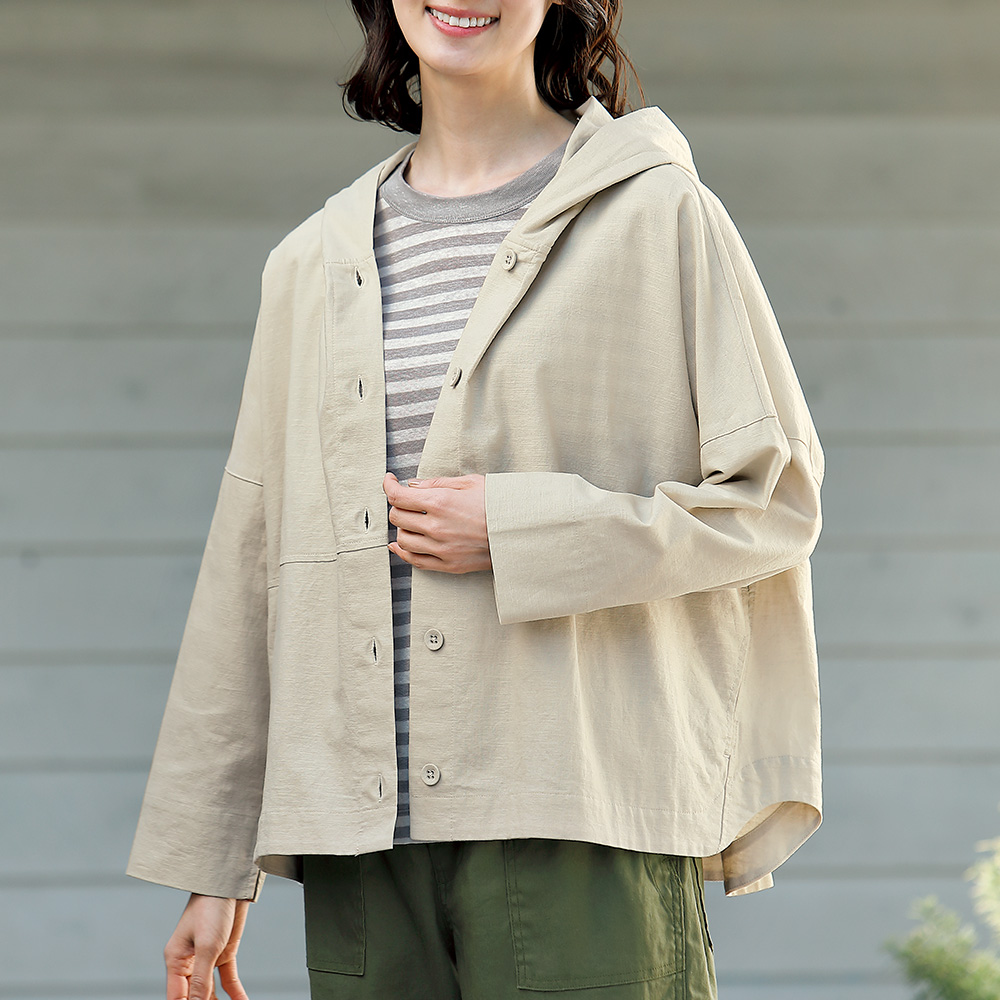 コットンリネン軽やかジャケット