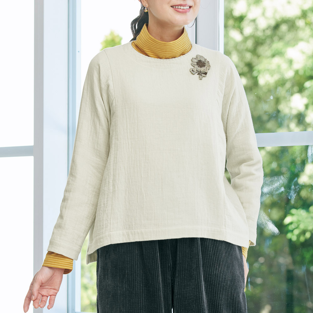 ダブルガーゼプルオーバー