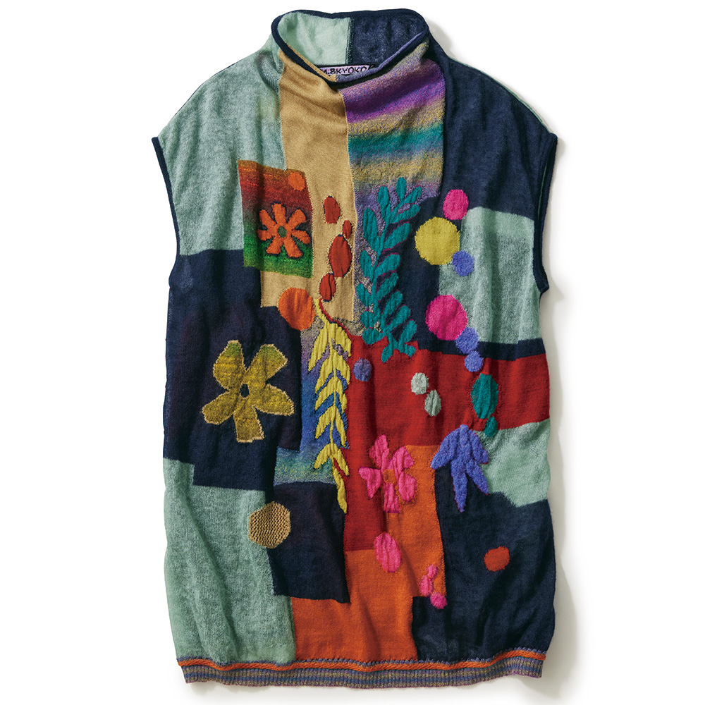 モヘヤ混ジャカードベスト