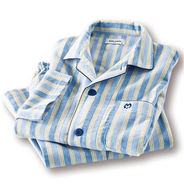 中空糸使いの暖かネルストライプパジャマ