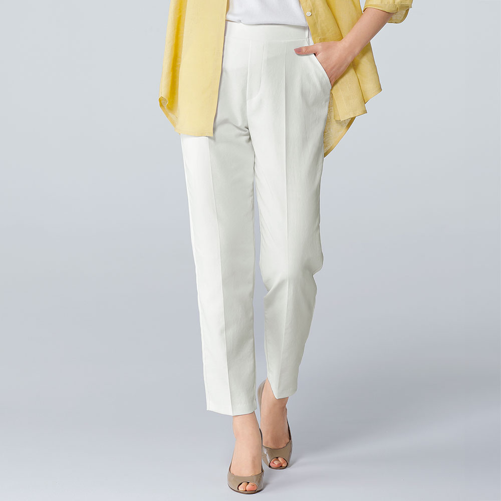 サマーセンタープリーツテーパードパンツ