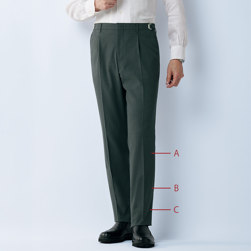 麻混･吸汗速乾･遮熱ストレッチスラックス