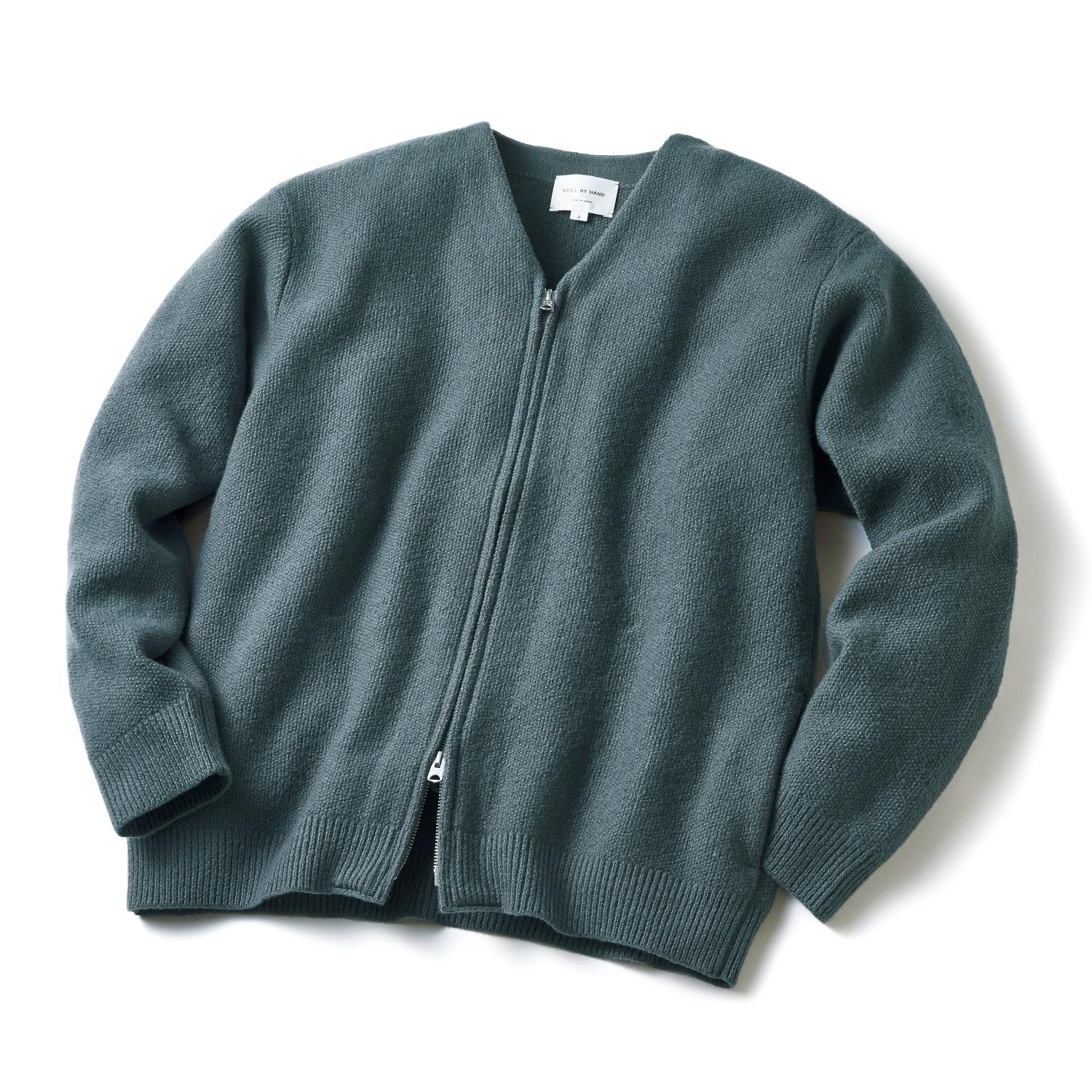 STILL BY HAND ウールカシミヤ混Vネックニットブルゾン | ライトアップ