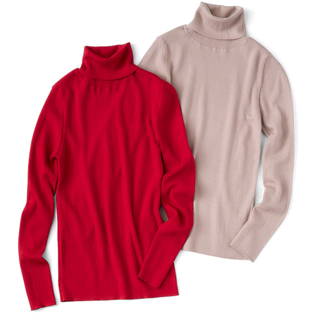 ウールシルクカシミヤ･タートルネックプルオーバー