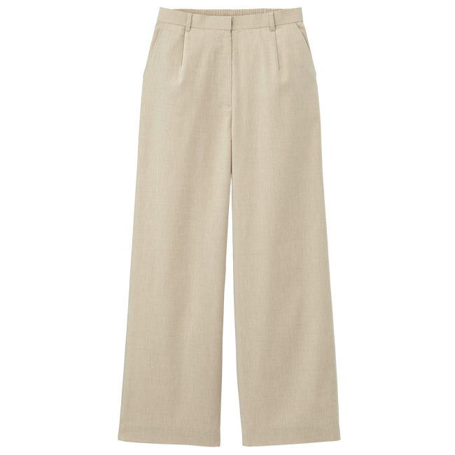 レティッシュシャンブレー･ストレッチワイドパンツ