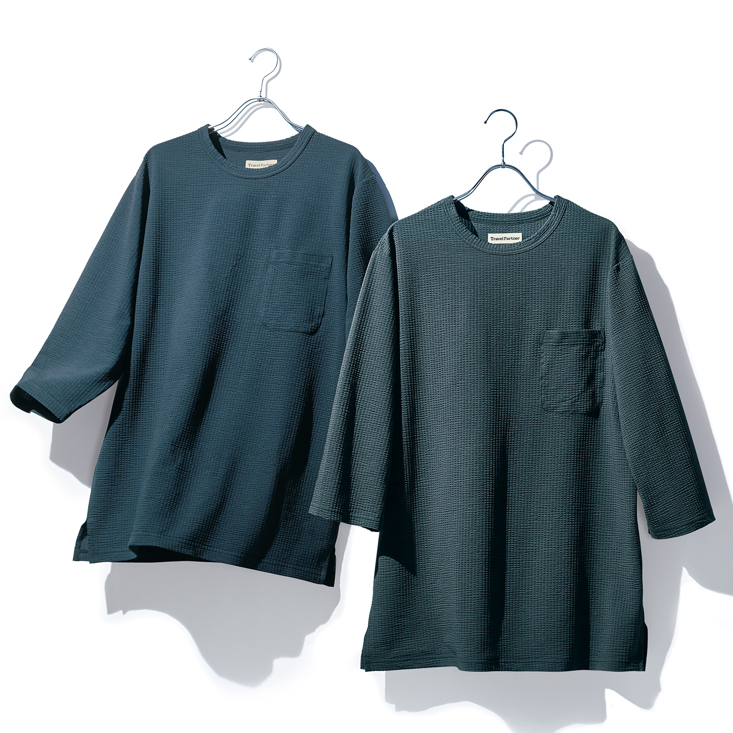 高密度ジャージー･七分袖Tシャツ2色セット