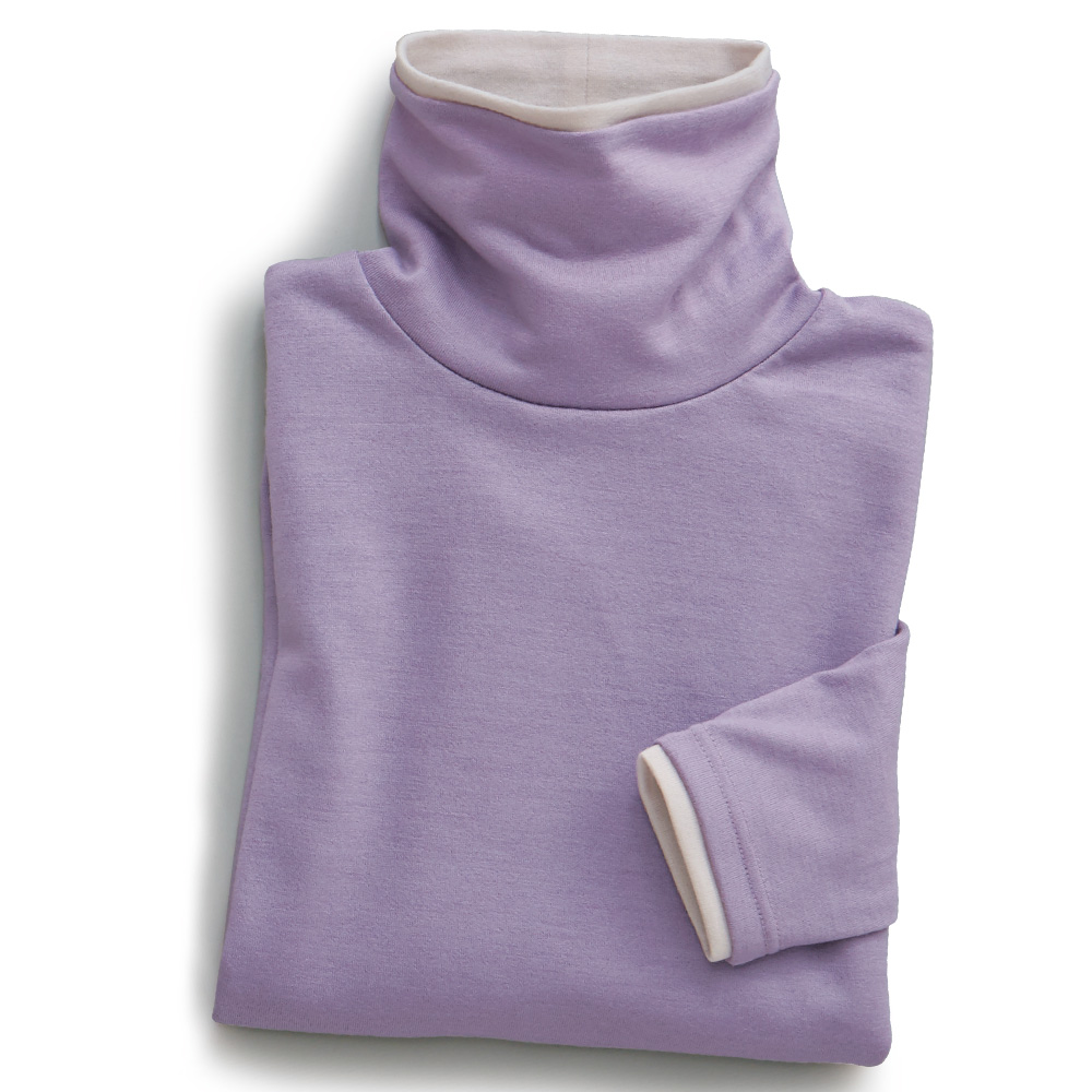 重ね着風洗えるウールプルオーバー