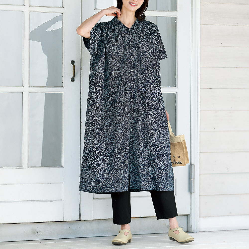 ショールカラーワンピース