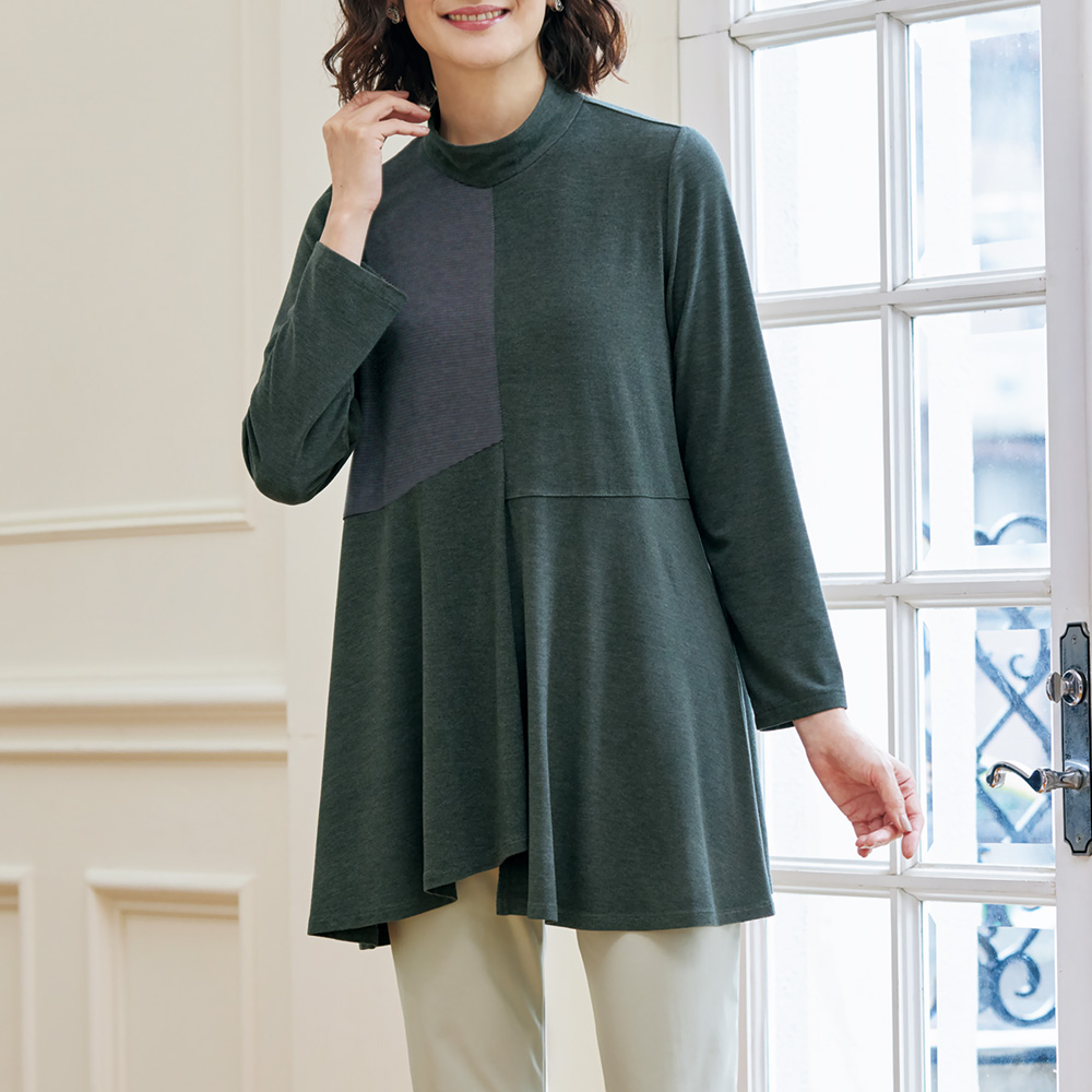 あったか素材のデザインチュニック