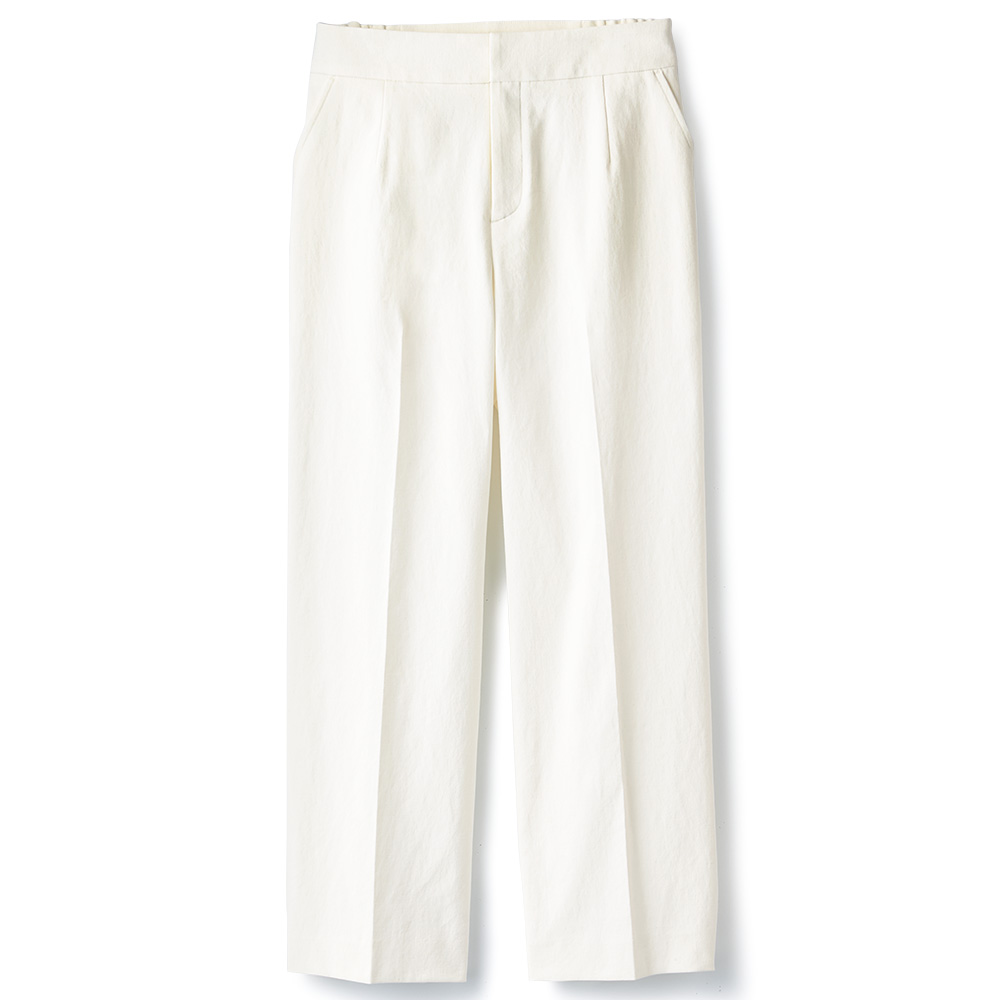 綿麻混ストレートパンツ