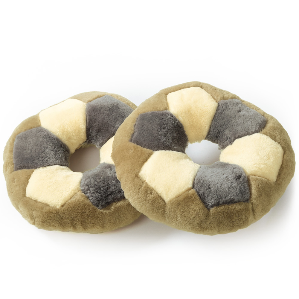 ムートン円座クッション／同色2個セット