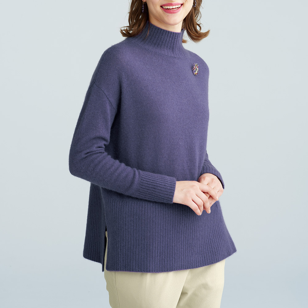 カシミヤゆったりプルオーバー