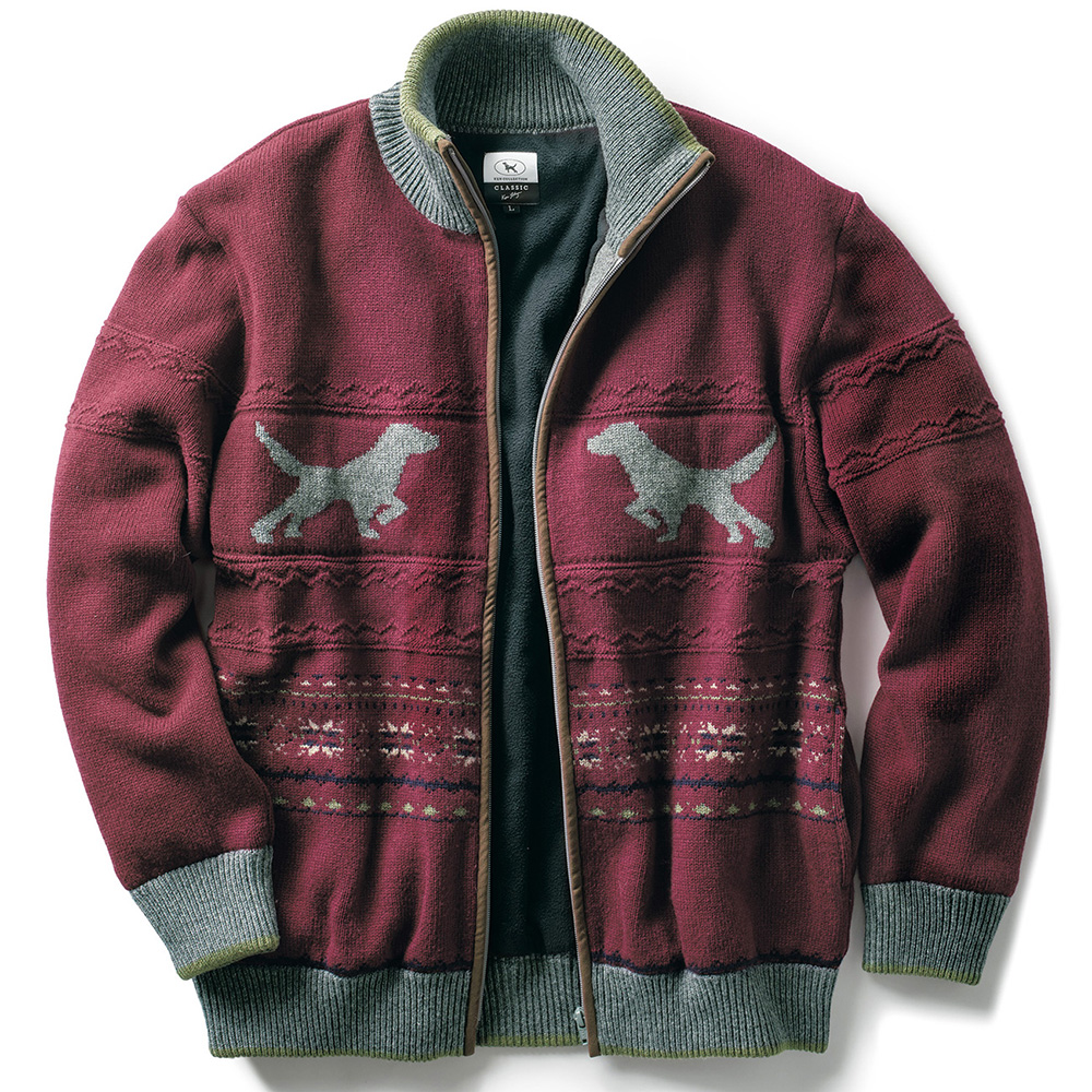 洗えるウール・裏フリースジップカーディガン