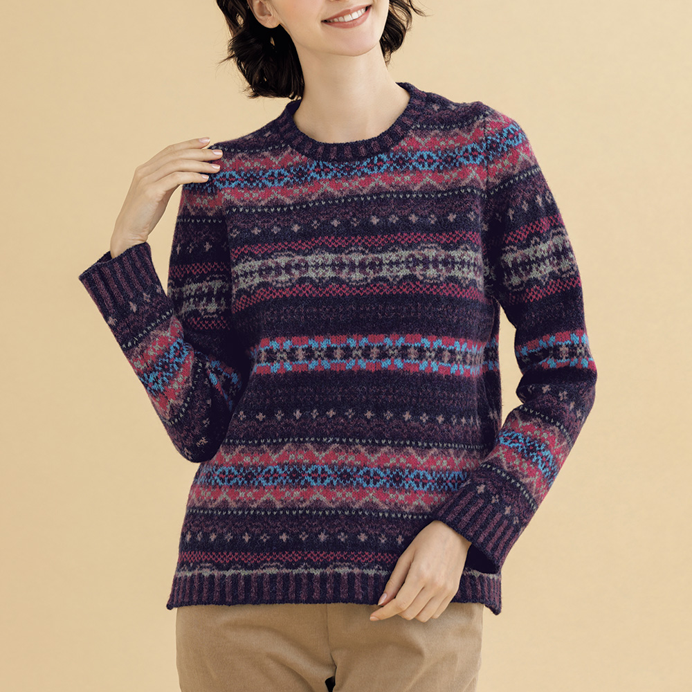 シェットランドウール･柄編みセーター