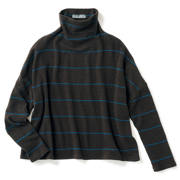 ボトルネック･ボーダープルオーバー