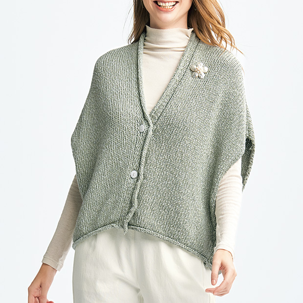 コットンフレンチスリーブカーディガン