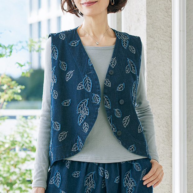 カットジャカードベスト