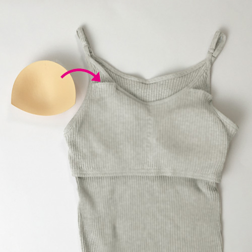 オーガニックコットンのリブカップ付キャミソール/同色2枚セッ